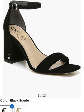 Sam Edelman Daniella Ankle Strap Square Toe   Chunky Heel Sandal Size 10.5 NWT